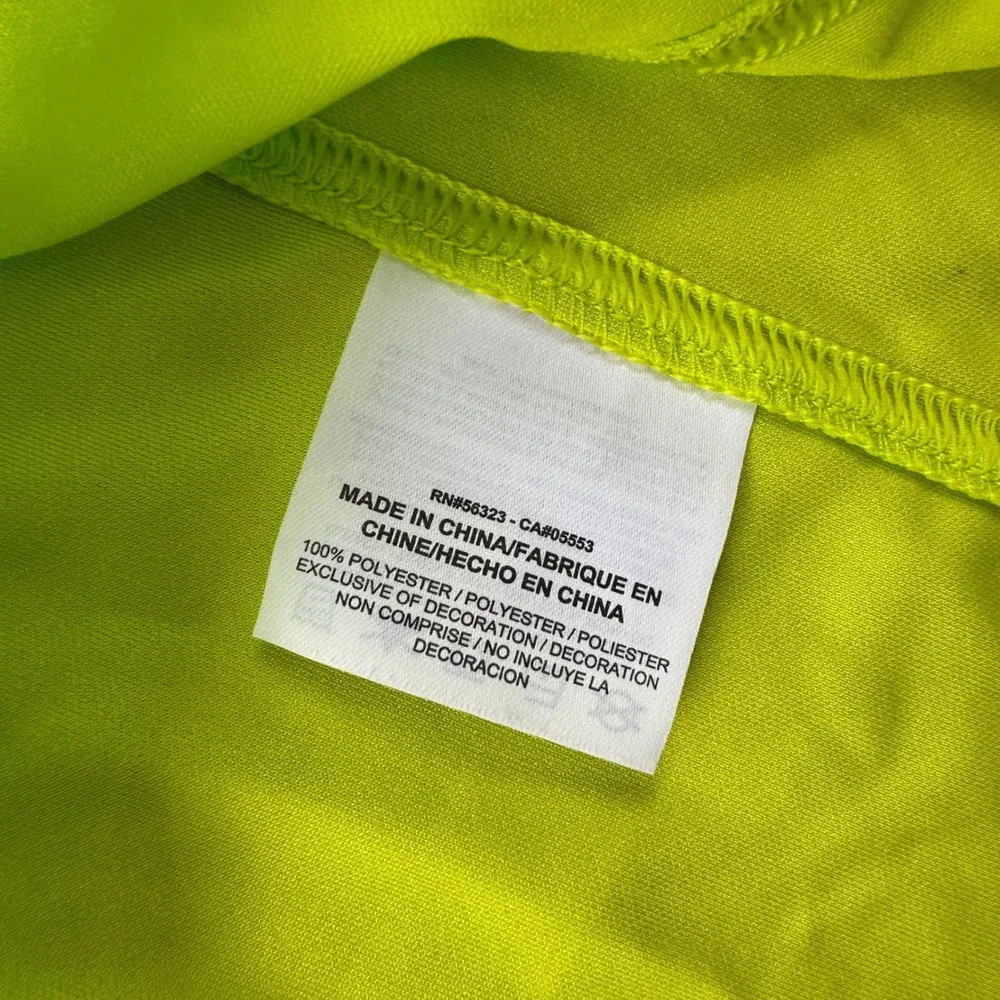 Nike Polo Shirt Mens Large Tour Performance Lime Green Dri-Fit Short Sleeve